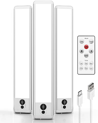 EZVALO 3 Pack Under Cabinet Lighting, Rechargeable Motion Sensor Light ...