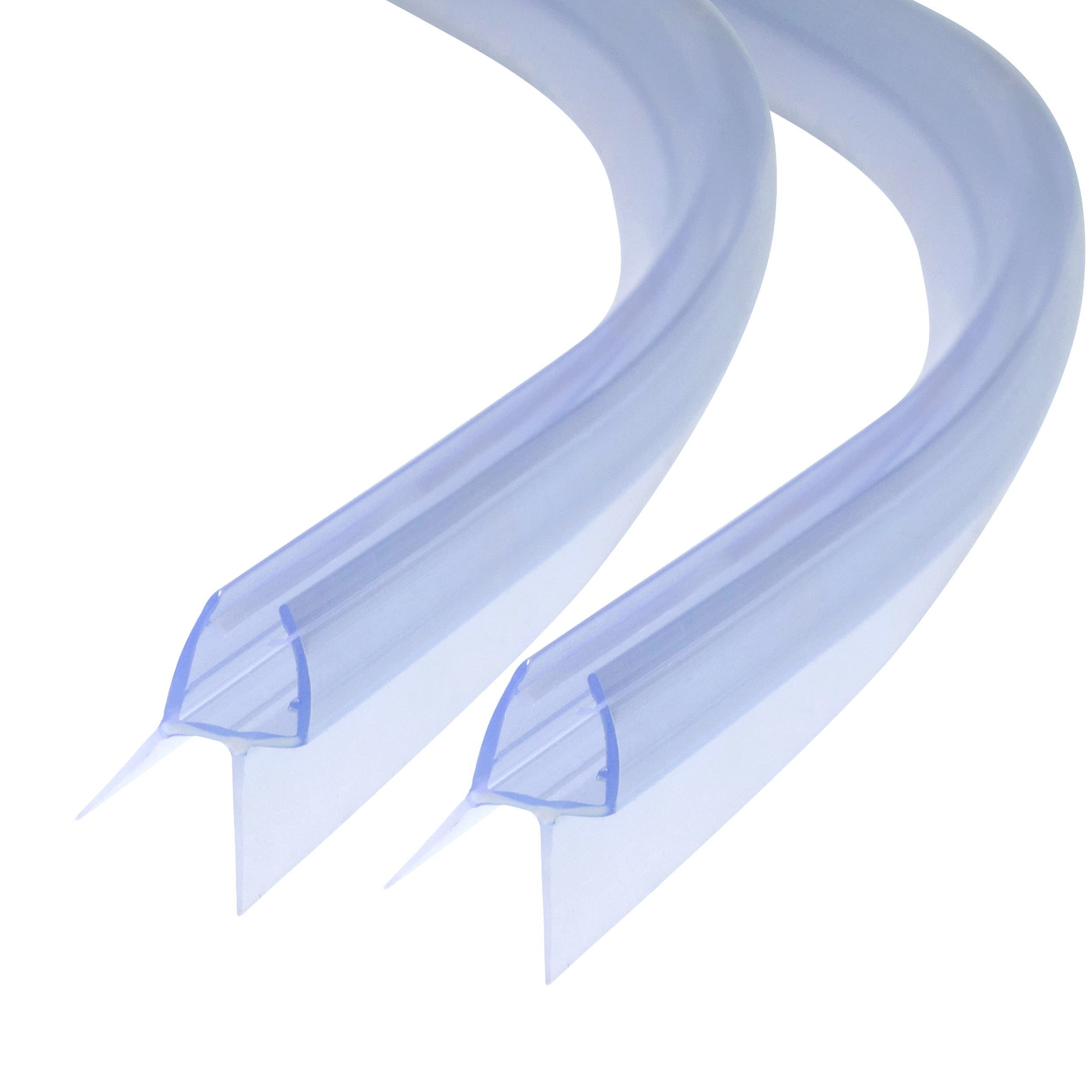 DOPPOSO Curved Shower Seal 2 x 100 cm Replacement Seal for 6 mm / 7 mm / 8 mm Glass Thickness Pre-Curved Shower Door Seal Splash Guard for Bath and Round Shower Quarter Circle Shower, (BD8-100)