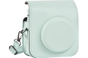 SAIKA Protective Case Compatible with Instax Mini 12 Instant Camera, Portable Travel Storage Cover Bag for Mini 12 with Photos Pocket & Adjustable Shoulder Strap (Box Only)-Light Green