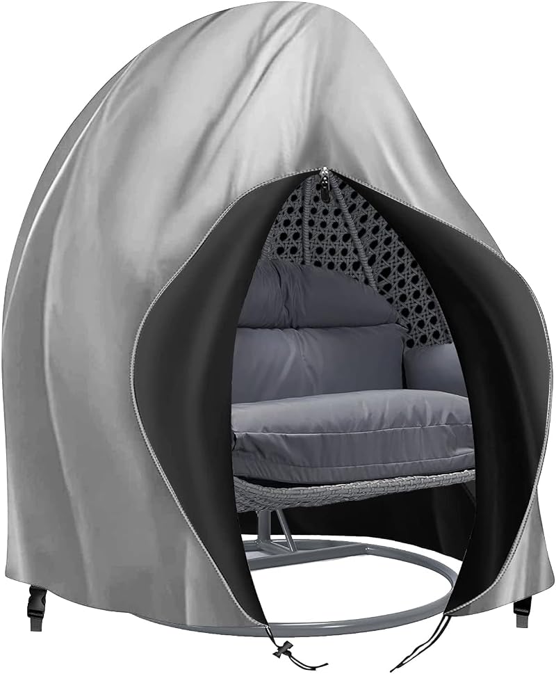 Widesmile Double Egg Chair Cover 420D Waterproof Grey with Drawstring