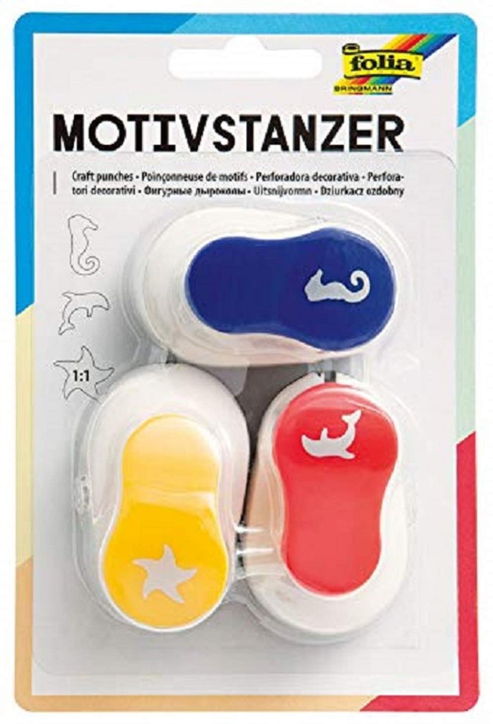 folia 7021 Punch Set 3 Assorted Pieces 15 mm Each