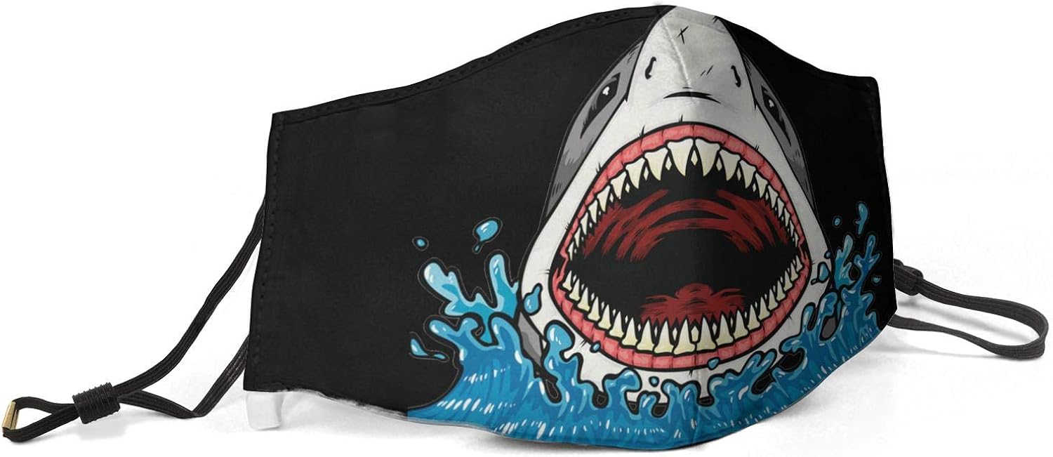Winter Scarf Men Women Kids Reusable Shark-Painting-Jaws- Cool Nose Mouth Face Cover
