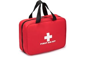 Jipemtra Red First Aid Bag Empty Travel Rescue Pouch First Responder Storage Compact Survival Medicine Bag for Car Home Office Kitchen Sport Outdoors