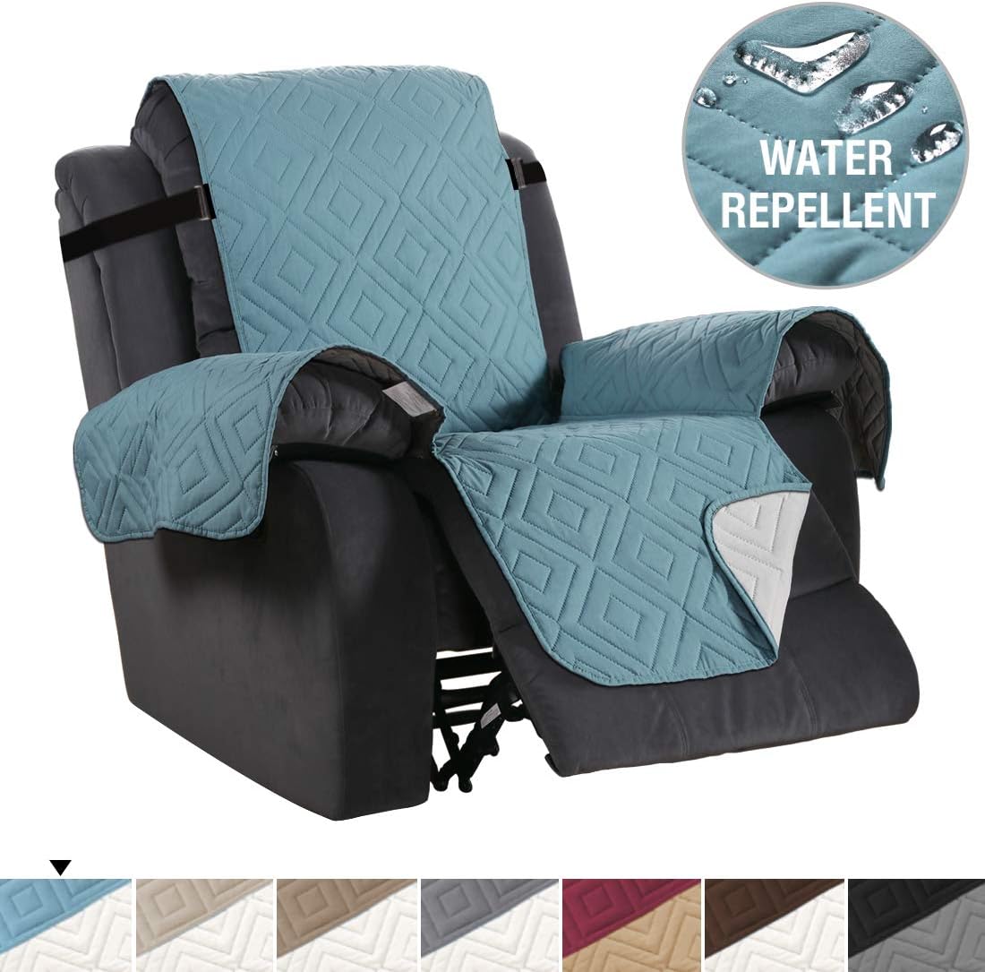 H.VERSAILTEX Recliner Cover Reversible Sofa Slipcover Furniture Protector Water Resistant 2 Inch Wide Elastic Straps Recliner Chair Cover Pets Kids Fit Sitting Width Up to 22" (Recliner, Brown/Beige): Kitchen & Dining
