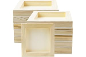FSWCCK 10 Pack 5 x 5 inch Wood Panel Boards, Unfinished Wood Canvas Panels for Crafts, Painting Canvas, DIY Art Projects, Pouring, Arts Use with Oils, Acrylics