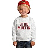 MULOIUDZ Toddler Boys Valentines Sweatshirt STUD MUFFIN Shirts Baby Long Sleeve Crewneck Pullover Tops Spring Clothes