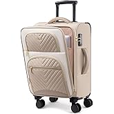 LOVEVOOK Carry on Luggage 22x14x9 Airline Approved, Large Waterproof Carry on Suitcase with 3 Packing Cubes,Lightweight Softside Underseat Travel Luggage with 360° Wheels,Laptop Compartment,TSA Lock