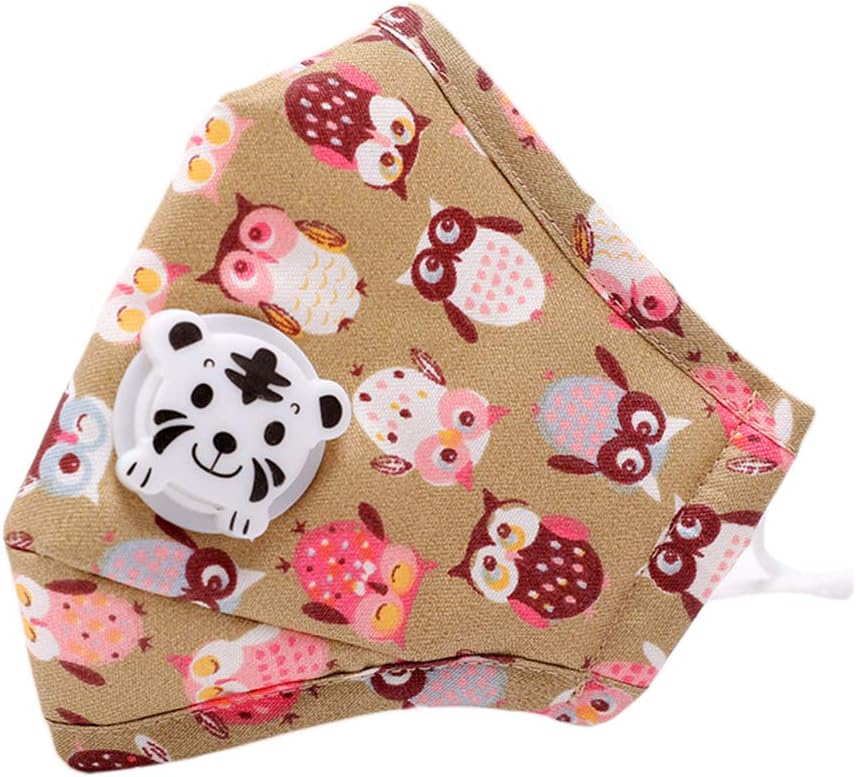 Winter Children Kids Anti-Dust Cotton PM2.5 Face Mouth Mask Colorful Cartoon Bear Rabbit Printing Adjustable Respirator with Air Filter Breath Valve