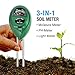 KKmall 3-in-1 Soil Meter with Moisture Light and PH Test Function