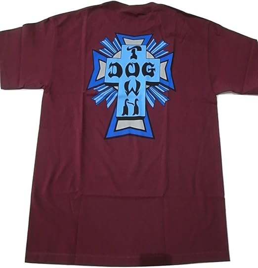 Amazon Dogtown ドッグタウン Color Cross カラークロス Tシャツ マルーン エンジ L Tシャツ カットソー 通販