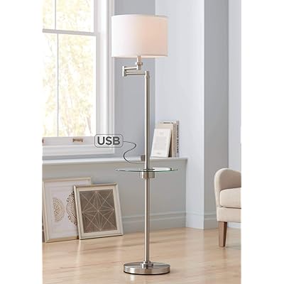 Modern Floor Lamp with Table, USB Charging Port, North Macedonia