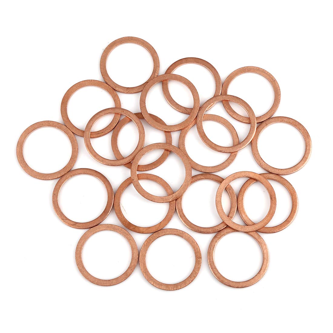 X AUTOHAUX 20pcs Copper Washer Flat Sealing Ring Spacer for Car 22 x 28 x 1.5mm