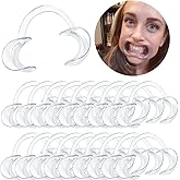 30-Pack Dental Cheek Retractor, Professional Autoclavable Mouth Opener Retractors, 100% BPA-Free, for Dentist, Teeth Whitening, Party, Mouthguard Challenge Game - Size M, Clear