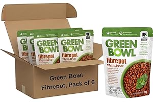 Green Bowl FibrePot, Steamed French Green Lentils, with Upcycled Carrot and Barley, 250g, Pack of 6 I Made in Canada
