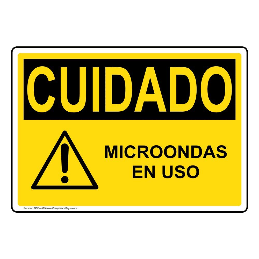 Caution Microondas En USO OSHA Safety Sign, 14x10 in ...