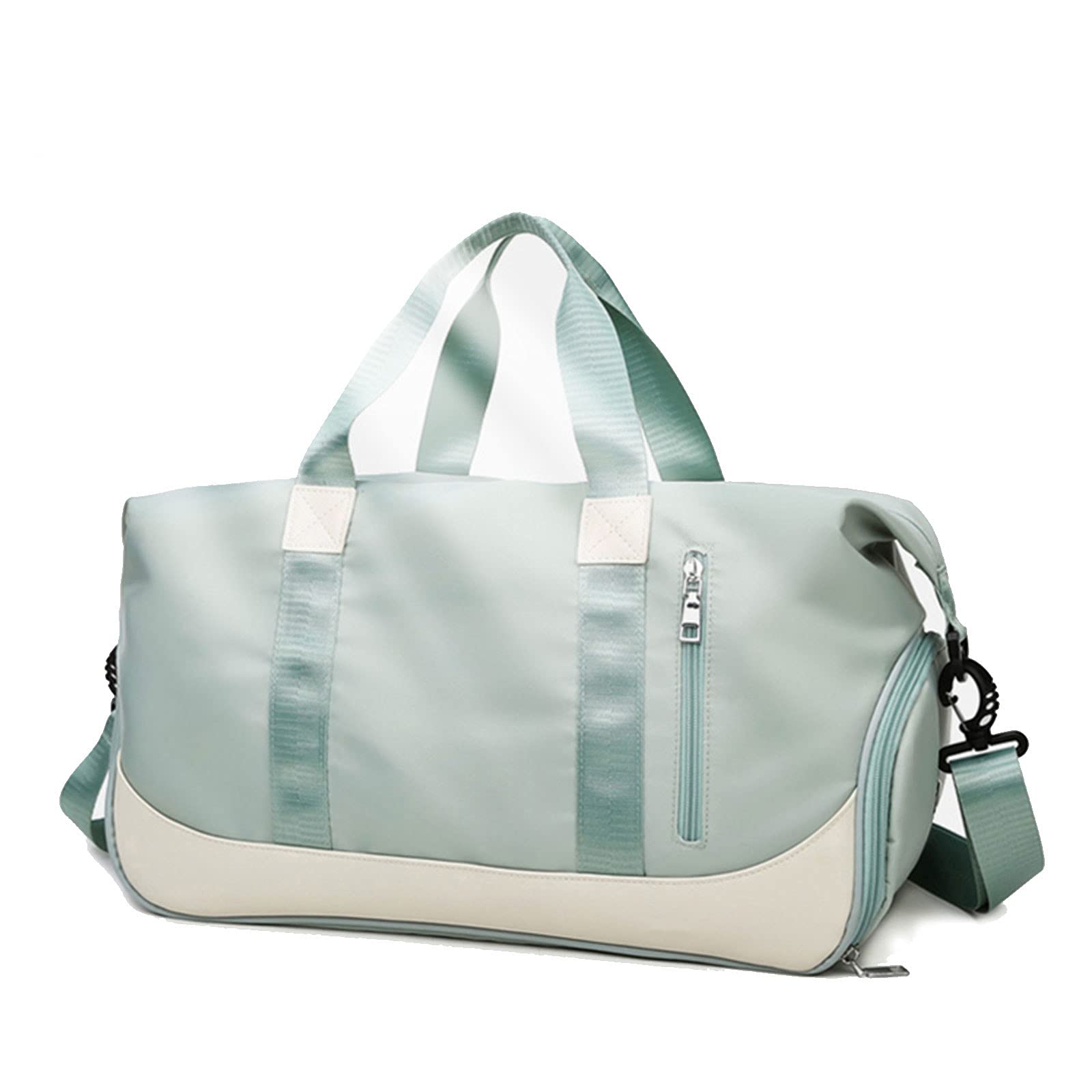 Keyck Sports Gym Bag for Women & Men, Travel Duffel Bag Overnight Weekend Bag with Shoe Compartment Wet Pocket, Lightweight Waterproof Large Holdall Travel Bag for Teenager Swimming Camping, Green