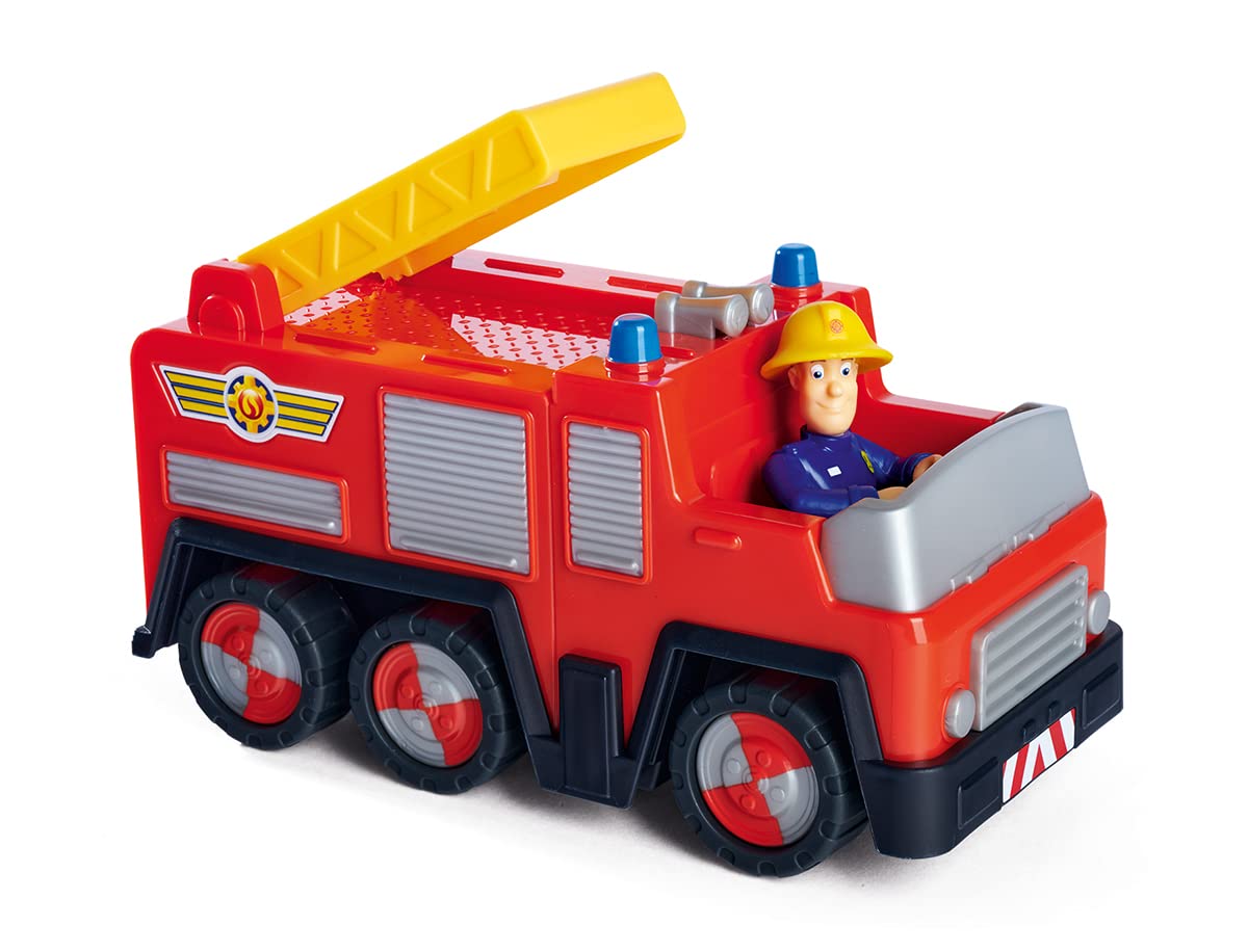 Simba 109252505 Fireman Sam Jupiter, Childish Version with Figure 7 cm, Toy Car 17 cm, Fire Engine from 3 Years
