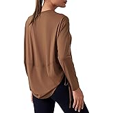 altiland Drawstring Side Ruched Long Sleeve Workout Shirts for Women, Buttery Soft Running Gym Athletic Yoga Tops Loose Fit