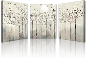 Lapremoly Wall Decorations For Living Room Canvas Wall Art For Bedroom Office Wall Decor Pictures Trees And Birds Abstract Wall Paintings View Prints Artworks Modern Room Home Walls Decor 3 Piece