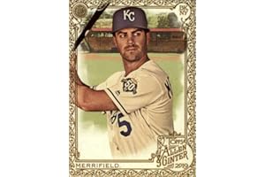 A AND G 2019 Topps Allen and Ginter Hot Box Gold Parallel #144 Whit Merrifield Kansas City Royals Official MLB Baseball Trading Card (Hobby Exclusive)