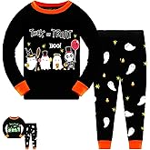 Tkria Kids Pajamas for Boys Skeleton Glow-in-The-Dark Cotton Sleepwear Toddler Clothes Halloween Outfit Size 1-7T…