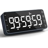 Large 7.8" Digital Timer with LED Display, Magnetic for Kitchen &amp; Classroom | USB-C Rechargeable Timer with 99-Hour Count Up &amp; Countdown, 3 Brightness Levels, 5 Alarm Sounds, 4 Volume Levels for Study