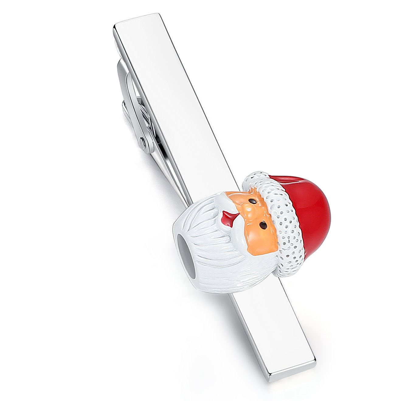 HONEY BEAR Santa Claus Tie Clips Bar for Mens Normal Size Tie,5.4cm