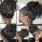 360 Lace Frontal Wig 250% Density Pre-Plucked Hairline 360 Lace Front Human Hair Wig Curly Hair Wig for Black Women (14inch with 250% density)
