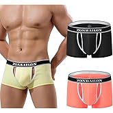 ZONBAILON Men's Mesh Underwear Bulge Pouch Stretch Boxer Briefs for Men Breathable M L XL 2XL 3XL