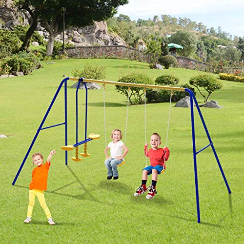 Costzon Kids Swing Set, Double Face to Face Swing Chair and 2 Toddler