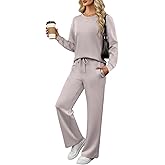 ANRABESS Women's 2 Piece Lounge Sets Casual Travel Outfits Wide Leg Tracksuit Sweatsuits Matching Set 2026 Fall Clothes