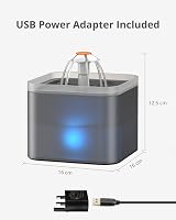 NICREW Cat Water Fountain 2L with LED Nightlight 5 Filters USB Pump view 5