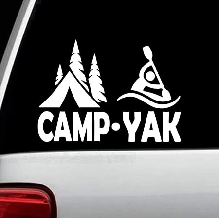 Amazon C1165 キャンプ ヤック ガイ キャンパー カヤック デカール ステッカー 車の窓用 ステッカー デカール 車 バイク