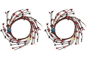 HAPPY DEALS ~ Americana Patriotic Pip Ring with Tin Stars | 2 PC | 6 inch with 3.5 inch Center