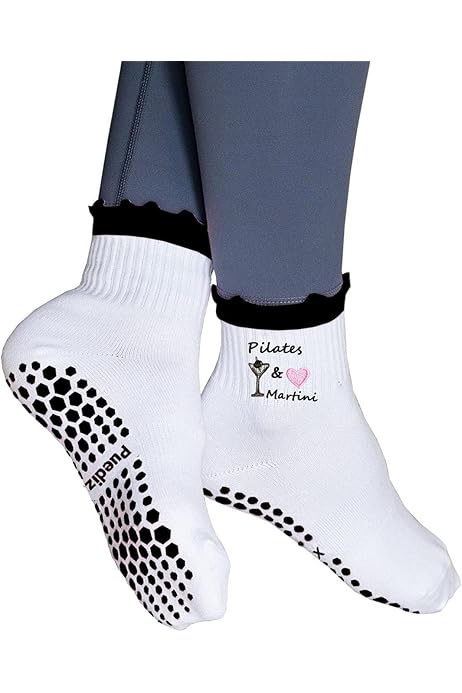 thumbnail image 2 of Pilates Non Slip Grip Socks For Women 4 Pairs Yoga Barre Ballet Workout 2 of 12