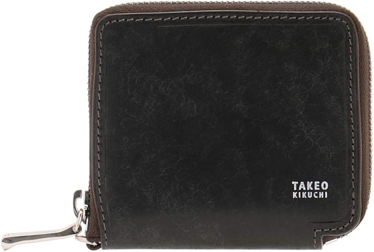 Amazon タケオキクチ 二つ折り財布 ミニ財布 ラウンドファスナー マルゴ メンズ 01 ブラック 財布