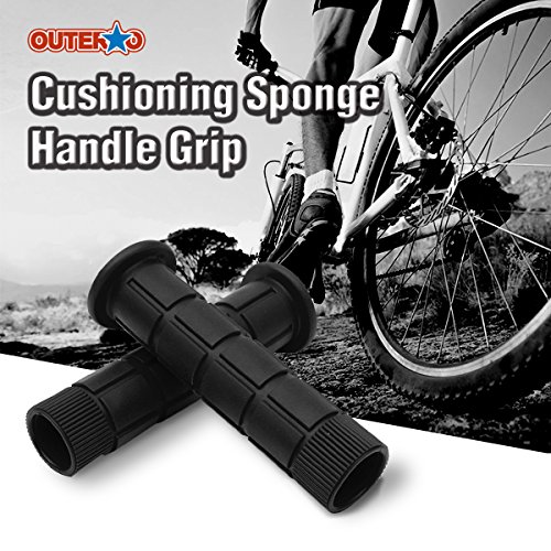 OUTERDO Handlebar Grips Bicycle MTB BMX Road Mountain Bike Soft Rubber Handlebar End Grips Black