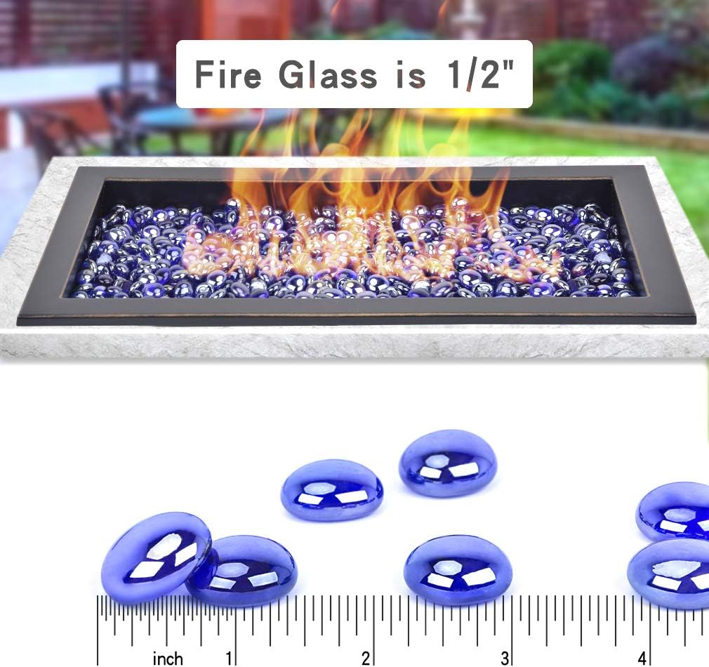 onlyfire Reflective Fire Glass Drops for Natural or Propane Fire Pit, Fireplace, or Gas Log Sets, 10-Pound, 1/2-Inch, Emerald Green: Garden & Outdoor