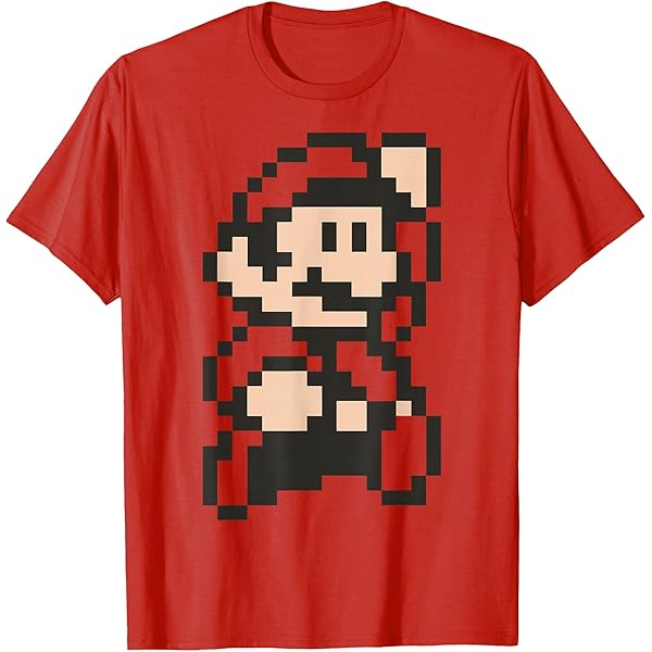Amazon.com: Nintendo Super Mario 8-bit Pixel Jump Graphic T-Shirt