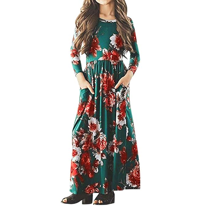 girls long sleeve maxi dress