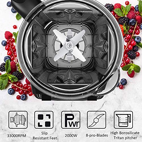 Blender 1450w, Homgeek Professional Countertop Blender Smoother Maker with 68oz BPA Free Tritan Container, High Speed Power Blender Built-in Timer for Crusing Ice, Frozen Desser [2019 Update Version] - Thumbnail 7