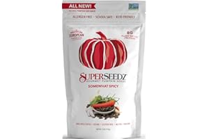 SuperSeedz Dry Roasted Pumpkin Seeds - Somewhat Spicy Pepitas, Whole 30, Paleo, Vegan & Keto Snacks, 8g Plant Based Protein, Produced In USA, Dairy Free, Nut Free, Gluten Free Snack (5oz)