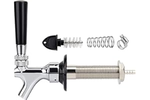 FERRODAY Upgraded 4-1/8 inch Shank Stainless Steel Core Draft Beer Faucet Chrome Plated Beer Tap No-Rust No-Leak Beer Faucet 