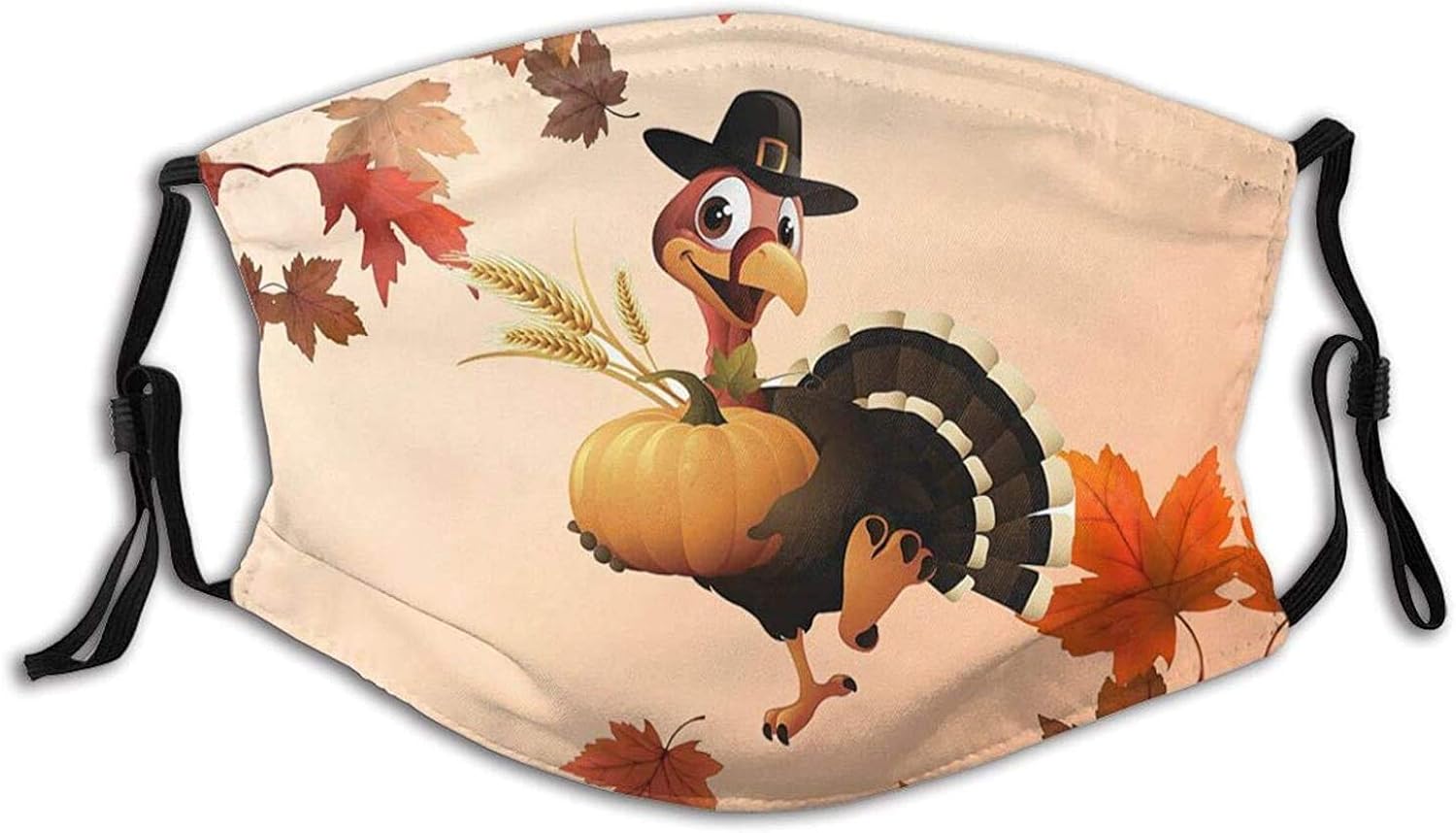 Kids Face Mask Thanksgiving Face Mask, with 2 Filter Mouth
