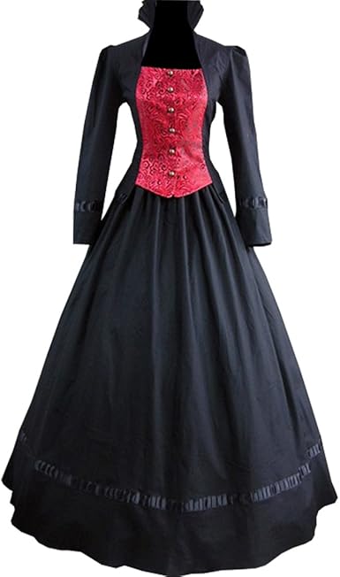 red and black victorian dress