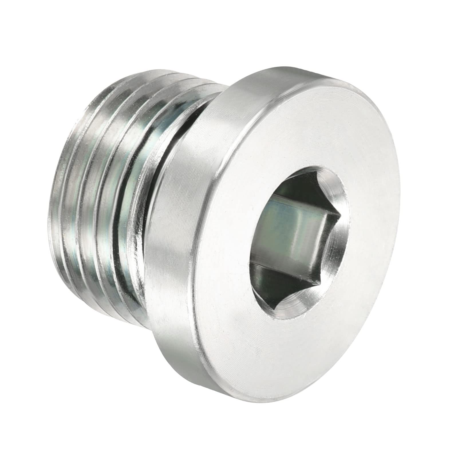PATIKIL G1/2 Internal Hex Head Pipe Fitting Plug, Male Thread 45# Steel Socket Plug with Sealing Ring for Terminate Pipe Ends