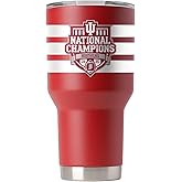 Gametime Sidekicks Indiana 30oz Crimson Tumbler - 2025 National Champions - Officially Licensed, 18/8 Stainless Steel, Double-walled, Vacuum-insulated, UV LED Printed Logos - 360 Wrap