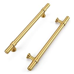 Haliwu 10 Pack Gold Cabinet Handles, Brushed Brass