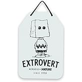 Peanuts Charlie Brown Extrovert Hanging Metal Sign - Funny Charlie Brown Wall Decor for Home - Great Gift Idea