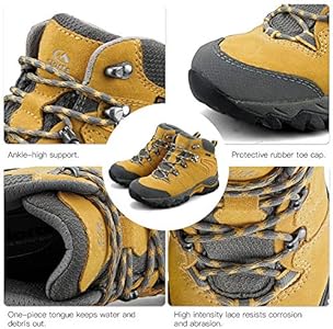 yellow hiking shoes